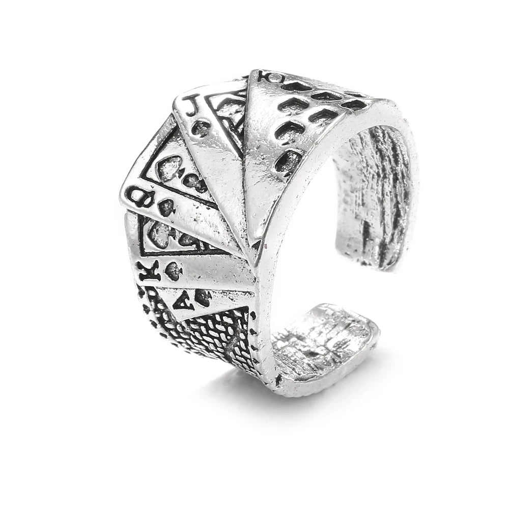 Bague vintage gothique en forme de tête de mort et d'ange pour femme, style hip-hop, couleur argent, papillon, cœur, tendance 2021