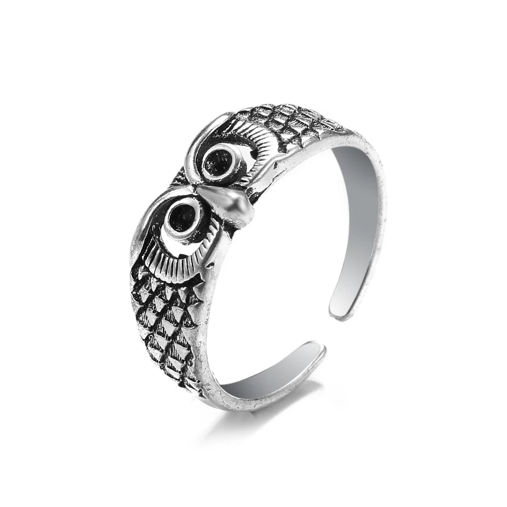 Bague vintage gothique en forme de tête de mort et d'ange pour femme, style hip-hop, couleur argent, papillon, cœur, tendance 2021