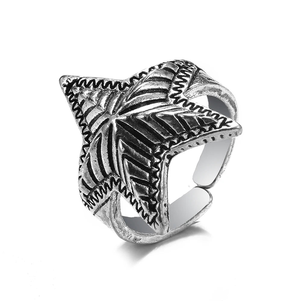 Bague vintage gothique en forme de tête de mort et d'ange pour femme, style hip-hop, couleur argent, papillon, cœur, tendance 2021