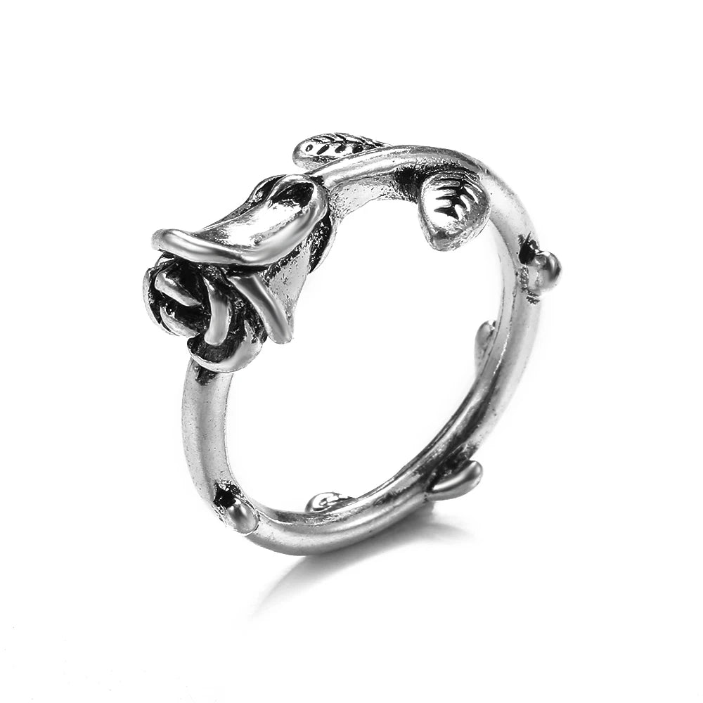 Bague vintage gothique en forme de tête de mort et d'ange pour femme, style hip-hop, couleur argent, papillon, cœur, tendance 2021