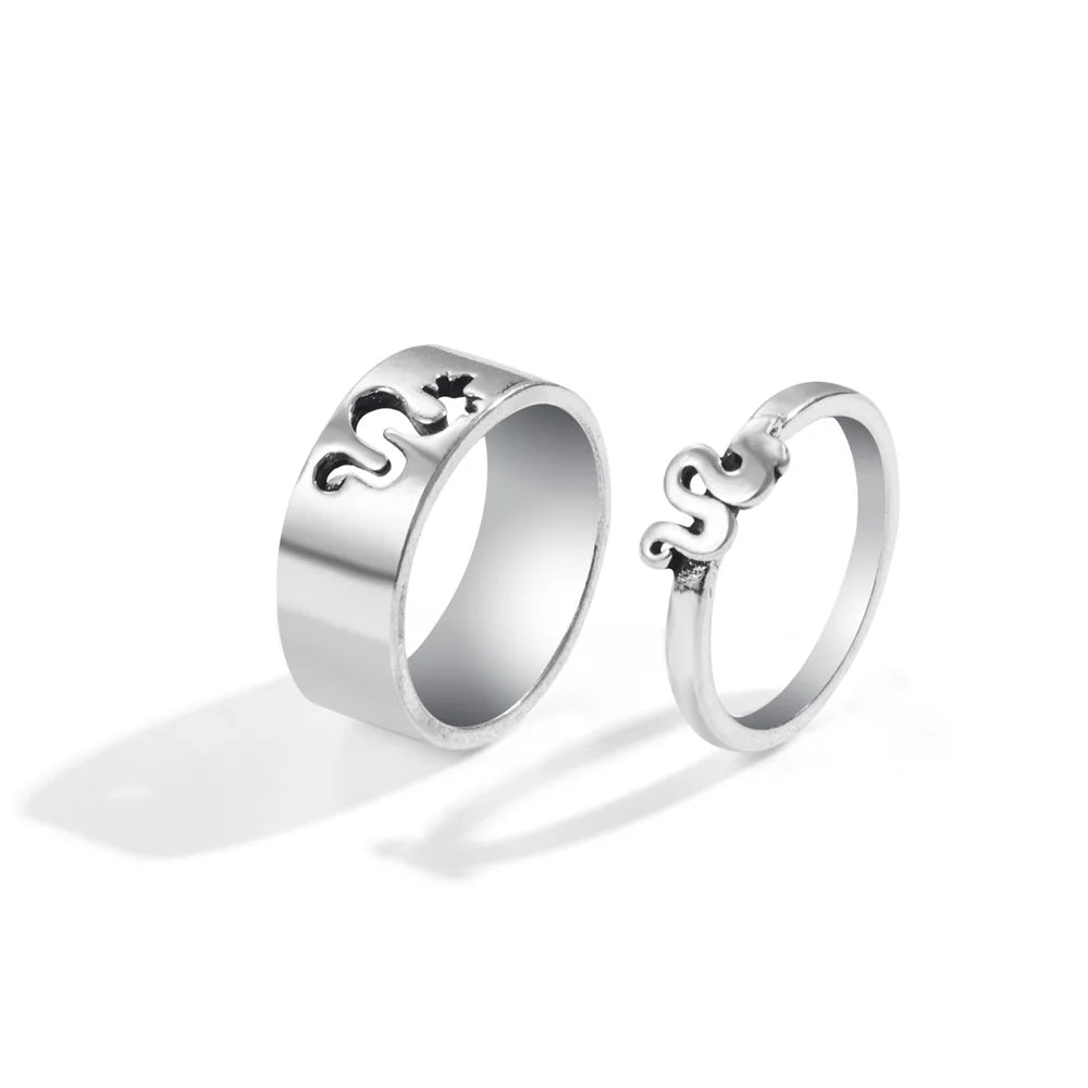 Bague vintage gothique en forme de tête de mort et d'ange pour femme, style hip-hop, couleur argent, papillon, cœur, tendance 2021