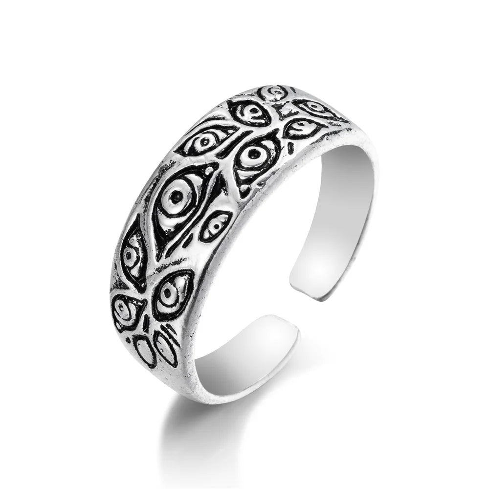 Bague vintage gothique en forme de tête de mort et d'ange pour femme, style hip-hop, couleur argent, papillon, cœur, tendance 2021