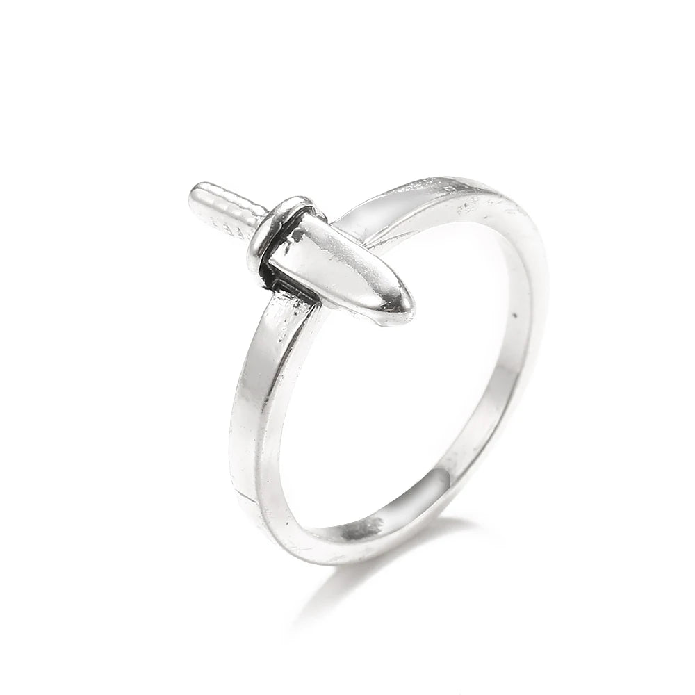 Bague vintage gothique en forme de tête de mort et d'ange pour femme, style hip-hop, couleur argent, papillon, cœur, tendance 2021