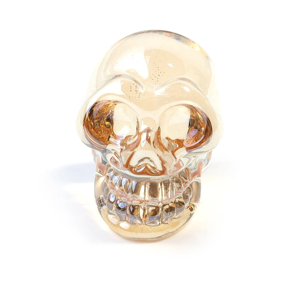 Mini statues de tête de mort en cristal de 2,5 cm, figurines de crâne transparentes en verre galvanisé coloré, accessoires de photographie, décoration, 1 pièce - VALDIS™