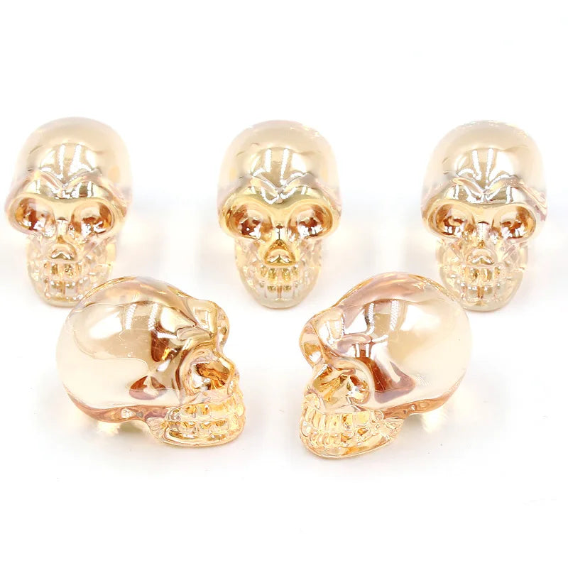 Mini statues de tête de mort en cristal de 2,5 cm, figurines de crâne transparentes en verre K9 galvanisé, accessoires de photographie colorés, décoration, 1 pièce - VALDIS™