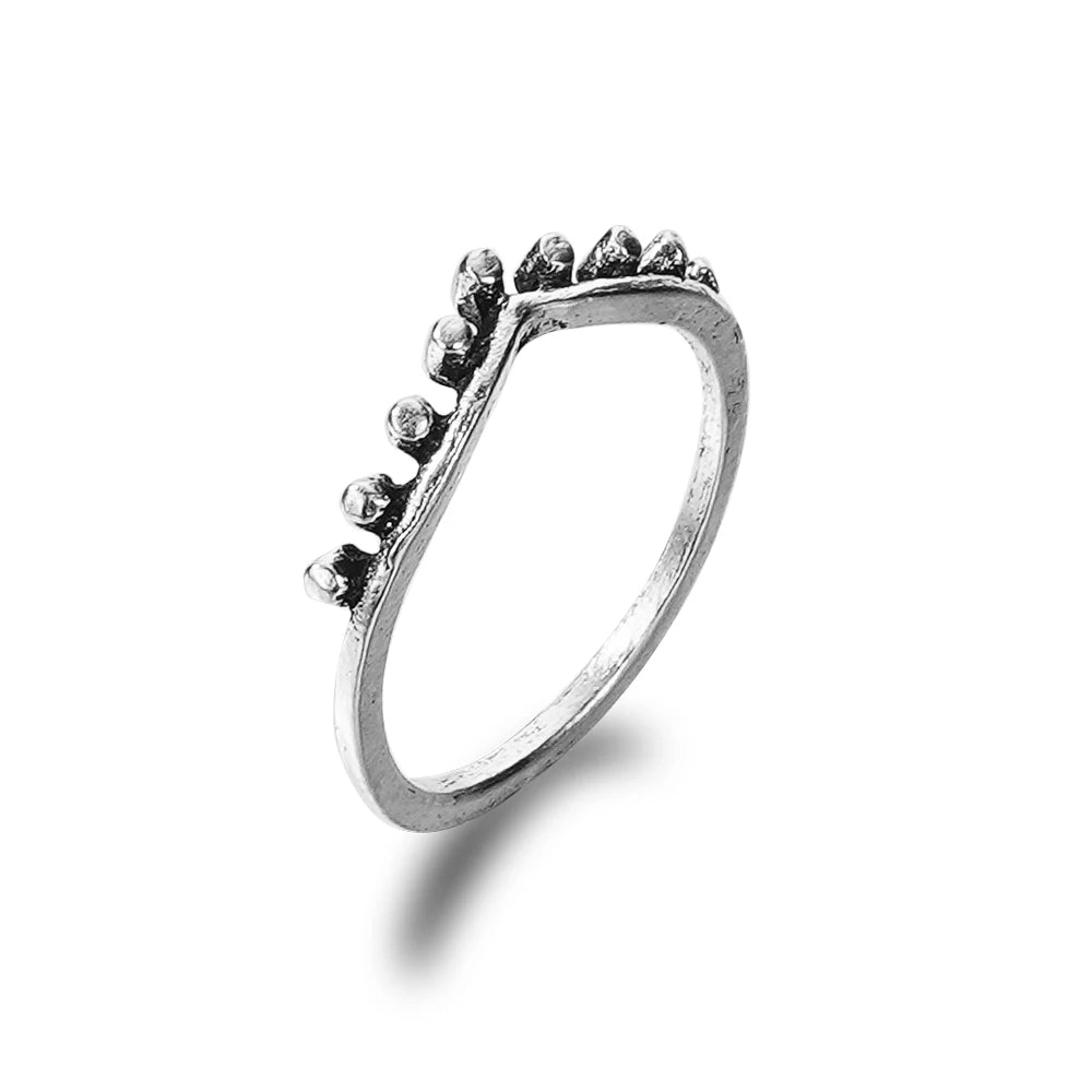 Bague vintage gothique en forme de tête de mort et d'ange pour femme, style hip-hop, couleur argent, papillon, cœur, tendance 2021