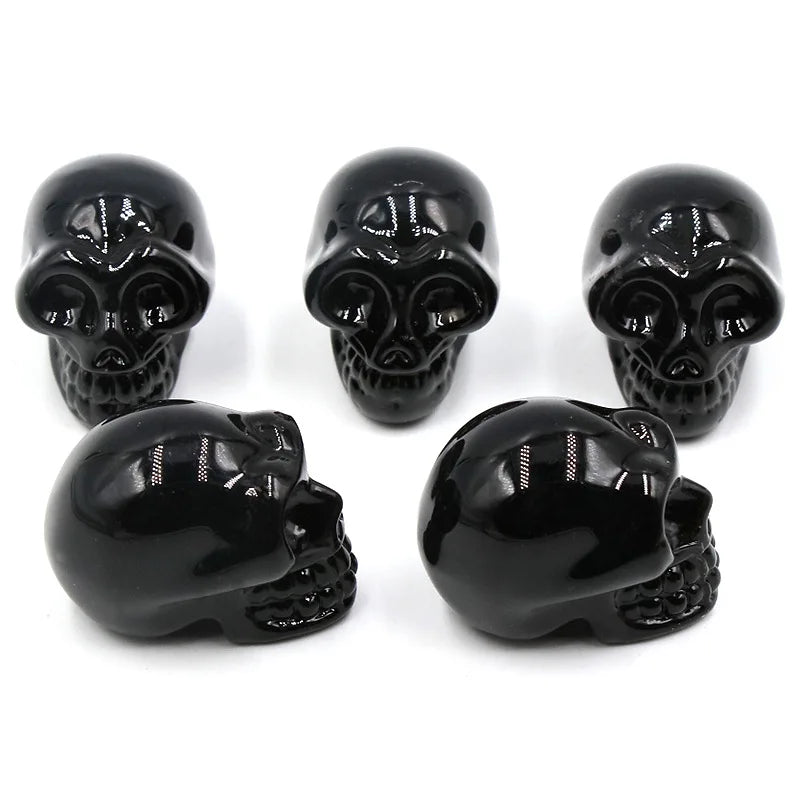 Mini statues de tête de mort en cristal de 2,5 cm, figurines de crâne transparentes en verre K9 galvanisé, accessoires de photographie colorés, décoration, 1 pièce - VALDIS™
