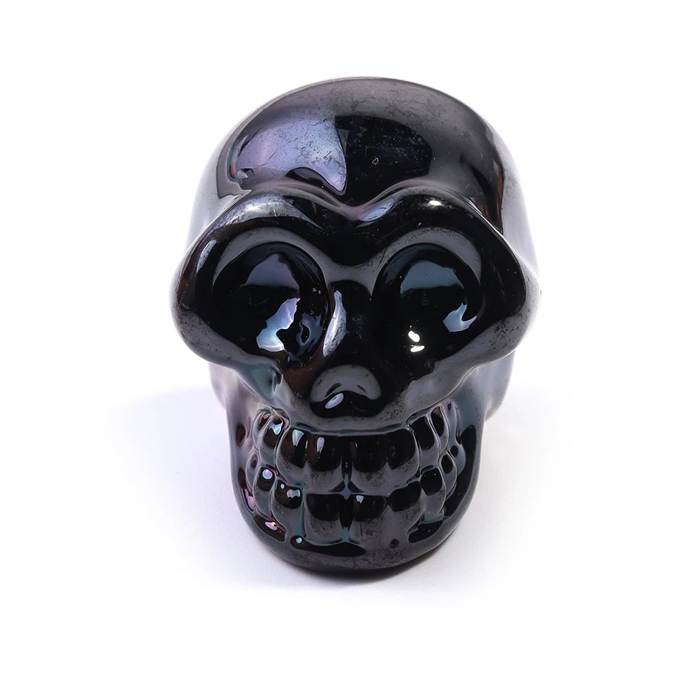 Mini statues de tête de mort en cristal de 2,5 cm, figurines de crâne transparentes en verre galvanisé coloré, accessoires de photographie, décoration, 1 pièce - VALDIS™