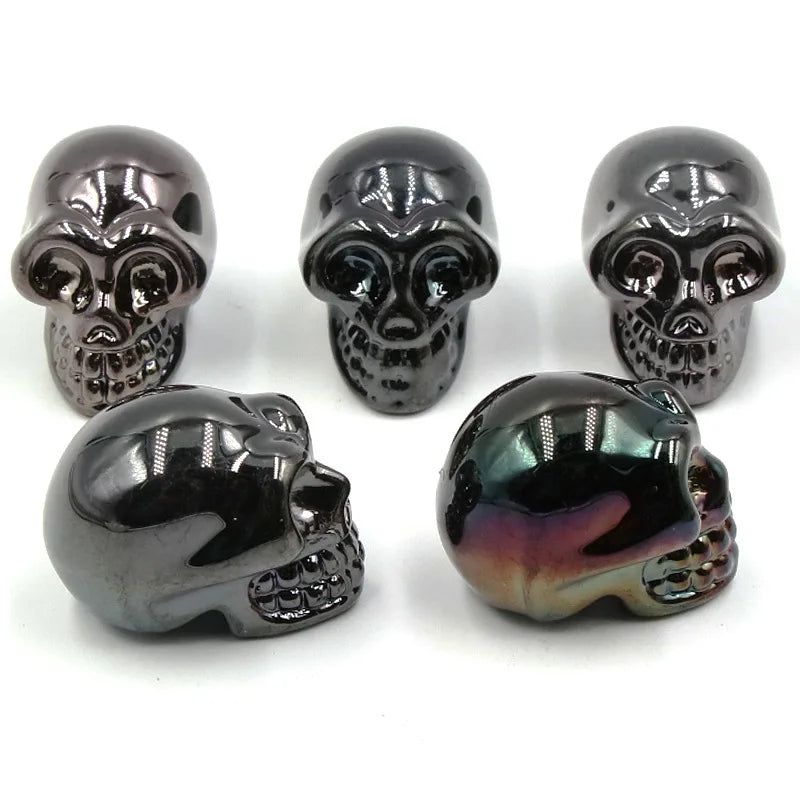 Mini statues de tête de mort en cristal de 2,5 cm, figurines de crâne transparentes en verre K9 galvanisé, accessoires de photographie colorés, décoration, 1 pièce - VALDIS™
