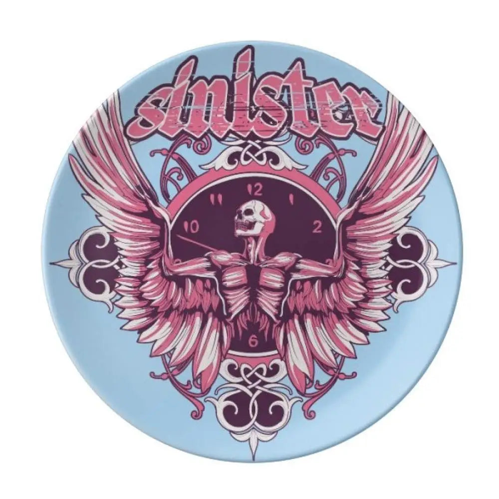 Assiette motif Crâne en céramique en grès, décoration traditionnelle d'Halloween avec imprimé de roses du sucre des morts, accessoire de décoration pour salle à manger - VALDIS™
