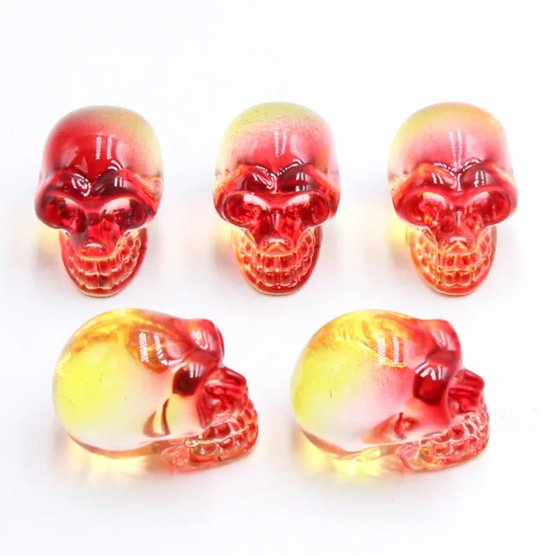 Mini statues de tête de mort en cristal de 2,5 cm, figurines de crâne transparentes en verre K9 galvanisé, accessoires de photographie colorés, décoration, 1 pièce - VALDIS™