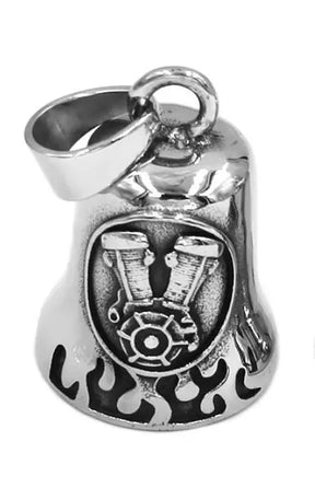 Pendentif cloche de motard en acier inoxydable avec motif aigle et crâne de motard, motif Lady Rider, drapeau américain, maçonnique, indien, cadeau de Noël