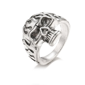 Bague vintage gothique en forme de tête de mort et d'ange pour femme, style hip-hop, couleur argent, papillon, cœur, tendance 2021
