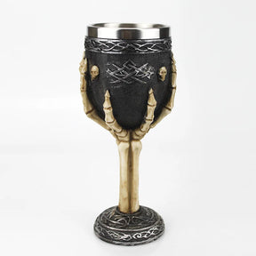 Gobelet gothique 3D Viking en acier inoxydable et résine, tête de mort, verre à vin, griffe de dragon, squelette, colonne vertébrale, verre à whisky pour Halloween