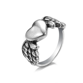 Bague vintage gothique en forme de tête de mort et d'ange pour femme, style hip-hop, couleur argent, papillon, cœur, tendance 2021