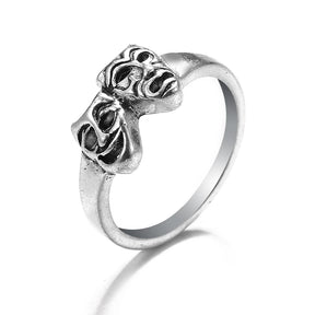 Bague vintage gothique en forme de tête de mort et d'ange pour femme, style hip-hop, couleur argent, papillon, cœur, tendance 2021