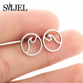 Boucles d'oreilles à tige en acier inoxydable pour femmes et filles, motif tête de mort, fantôme style minimaliste, musique, bijoux punk, cadeaux - VALDIS™
