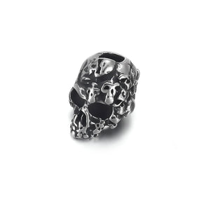 Perle d'espacement en acier inoxydable poli en forme de tête de mort, trou de 3,5 mm, breloques en métal, accessoires de fabrication de bijoux pour bracelets et accessoires