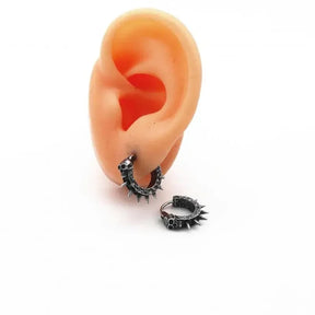 Boucles d'oreilles gothiques noires en forme de tête de mort pour homme et femme, style hip-hop, rock, accessoires de fête, style motard, hypoallergéniques