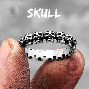 Bague tête de mort en acier inoxydable 316L pour homme, style punk rock gothique, style dominateur, idéal pour motard ou ami. Cadeau idéal.