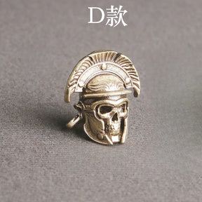 Casque de guerrier en laiton vintage Pirate DIY Couteau Perles Pendentif Vintage Couleur Outils d'extérieur Jaune Laiton Crâne Perles Paracord - VALDIS™