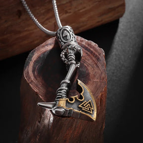 Collier avec pendentif tête de mort et corbeau de style nordique rétro pour homme, bijou personnalisé, amulette porte-bonheur, cadeau