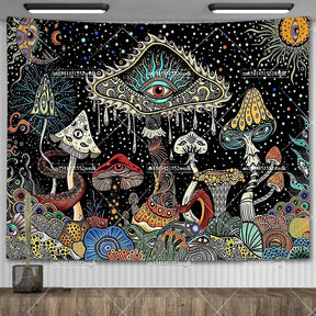Tapisserie murale motif crâne mandala pour chambre à coucher, style gothique noir et blanc, motif squelette, toile de fond esthétique, décoration de chambre - VALDIS™