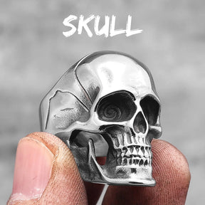 Bague Tète de mort gothique punk en acier inoxydable pour homme, style rétro, tendance et dominateur, idéal pour petit ami, motard, bijoux créatifs, cadeau, vente en gros