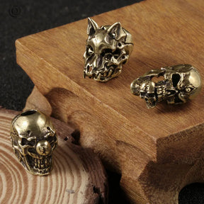 Perles de couteau en laiton, tête de mort, squelette, EDC, extérieur, bricolage, paracorde, lanière tissée, pendentifs, bijoux, corde de parapluie, accessoires