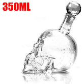 Bouteille en cristal transparente et résistante de 1 000 ml, style crâne créatif haut de gamme, pour whisky, vodka - VALDIS™