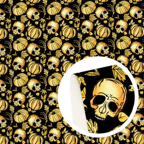 Tissu en polyester et coton pur motif tête de mort et fantôme pour Halloween, 50 x 145 cm, pour couture, matelassage, travaux d'aiguille et bricolage - VALDIS™