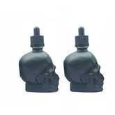 Flacon compte-gouttes vide bouteille en verre de 30 ml en forme de crâne pour e-liquide, flacon compte-gouttes noir en verre de 28 ml avec pipette - VALDIS™
