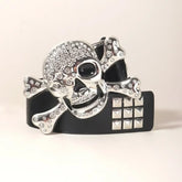 Ceinture large à rivets de 105 cm pour homme et femme, style punk rock, tête de mort, boucle, style gothique Y2K, accessoire de décoration pour jeans et pantalons - VALDIS™