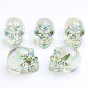 Mini statues de tête de mort en cristal de 2,5 cm, figurines de crâne transparentes en verre K9 galvanisé, accessoires de photographie colorés, décoration, 1 pièce - VALDIS™