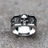 Bague homme en acier inoxydable 316L, style vintage, motif tête de mort, style punk, bijou tendance, cadeau, livraison gratuite
