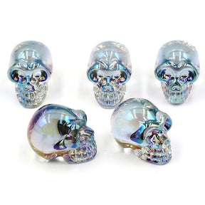 Mini statues de tête de mort en cristal de 2,5 cm, figurines de crâne transparentes en verre K9 galvanisé, accessoires de photographie colorés, décoration, 1 pièce - VALDIS™