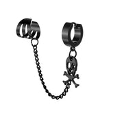 Boucles d'oreilles à clip en acier inoxydable, style punk, croix, étoile, crâne, non perçantes, pour hommes et femmes, chaîne, pendentif, créoles - VALDIS™