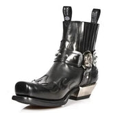 Bottes tète de mort Chelsea de cowboy western à décor de crâne, couleur noir et marron, bottes de moto pour hommes, bottes courtes rétro à bout carré, chaussures vintage - VALDIS™
