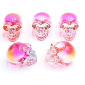 Mini statues de tête de mort en cristal de 2,5 cm, figurines de crâne transparentes en verre K9 galvanisé, accessoires de photographie colorés, décoration, 1 pièce - VALDIS™