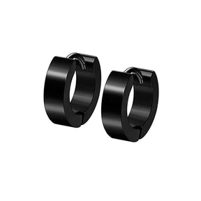 1 paire de boucles d'oreilles pendantes noires en acier inoxydable pour hommes, style punk, croix, crâne, vis, cône, créoles, longue chaîne, piercing