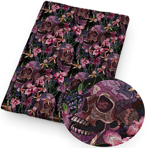 Tissu patchwork en polyester pur coton imprimé squelette fantôme Halloween, couture, matelassage, travaux d'aiguille