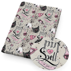 Tissu imprimé au mètre, Halloween en polyester pur coton, motif tête de mort, chat, pour patchwork, couture, matelassage, travaux d'aiguille