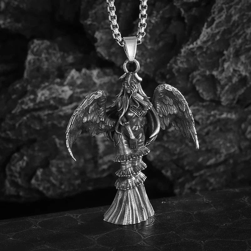 Collier gothique avec tête de mort et croix de Jésus, bijou catholique pour homme, collier amulette religieux punk