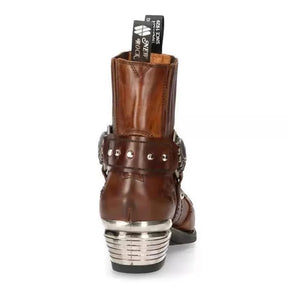 Bottes tète de mort Chelsea de cowboy western à décor de crâne, couleur noir et marron, bottes de moto pour hommes, bottes courtes rétro à bout carré, chaussures vintage - VALDIS™