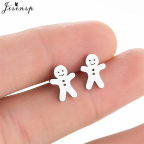 Boucles d'oreilles punk pirate crâne pour femme hip-hop noir fantôme squelette chauve-souris acier inoxydable boucles d'oreilles à tige fille Halloween oreille bijoux cadeau