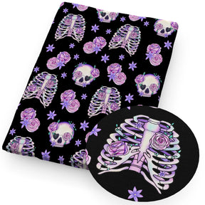 Tissu en polyester et coton motif crâne d'Halloween, 50 x 145 cm, motif cerveau noir, radiographie, couture, matelassage, travaux d'aiguille, bricolage, rideau - VALDIS™