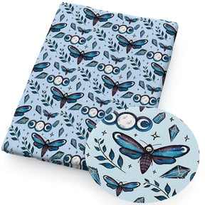 Tissu en polyester et coton imprimé squelette d'Halloween, 50 x 145 cm, pour travaux d'aiguille, couture, patchwork