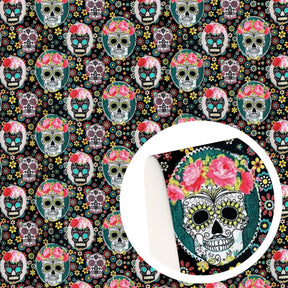 Tissu en polyester et coton pur motif tête de mort et fantôme pour Halloween, 50 x 145 cm, pour couture, matelassage, travaux d'aiguille et bricolage - VALDIS™