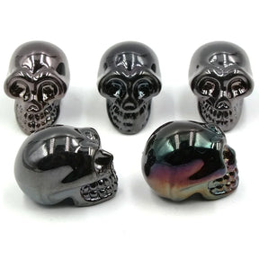 Mini statues de tête de mort en cristal de 2,5 cm, figurines de crâne transparentes en verre K9 galvanisé, accessoires de photographie colorés, décoration, 1 pièce - VALDIS™