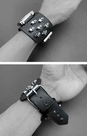 Montres à quartz de luxe pour hommes, cadran carré, 40 mm, style punk, tête de mort, tendance, cadeau tendance, montres rock